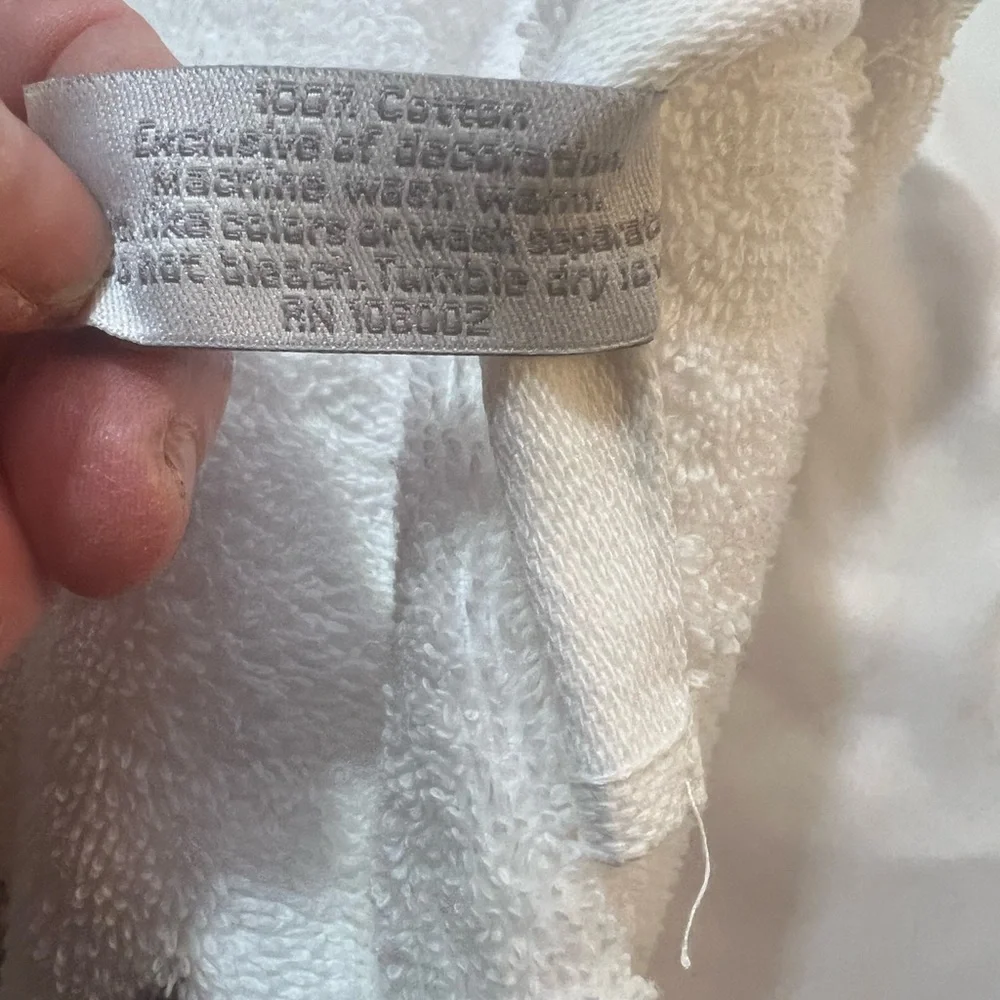 Elegant White and Tan Tree Embroidered Towels
